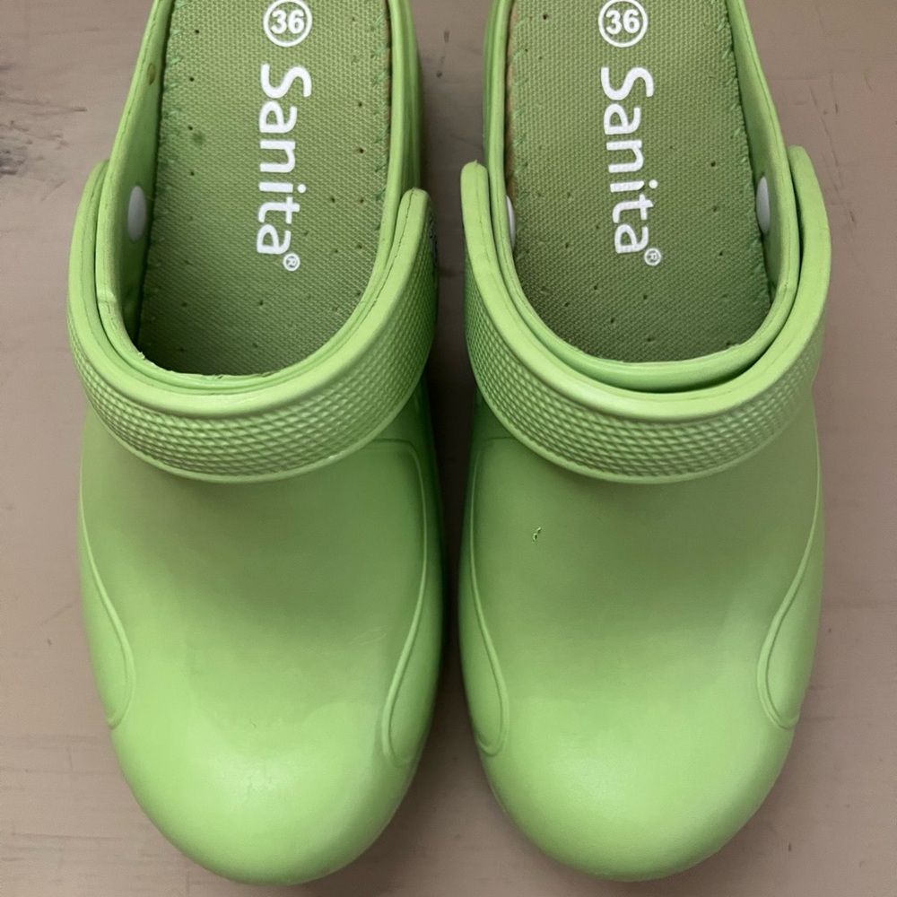 Sanita Lime Green Clogs